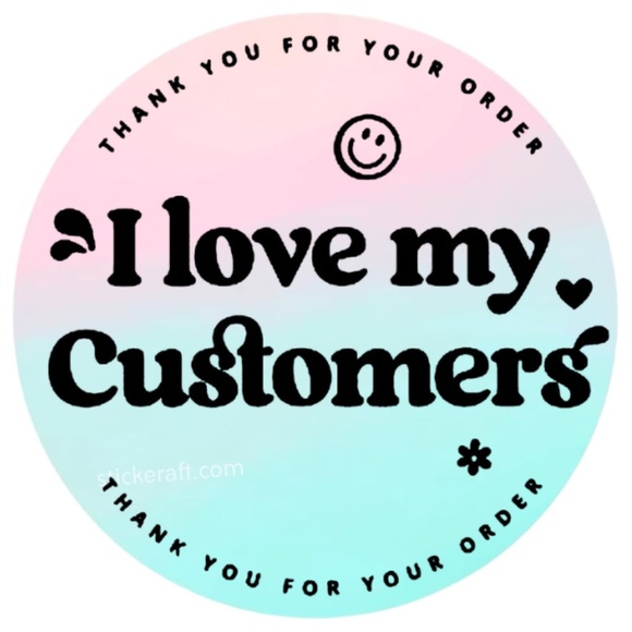 thank you for your order I love my Customers ! thank you sticker for business - Picture 5 of 13